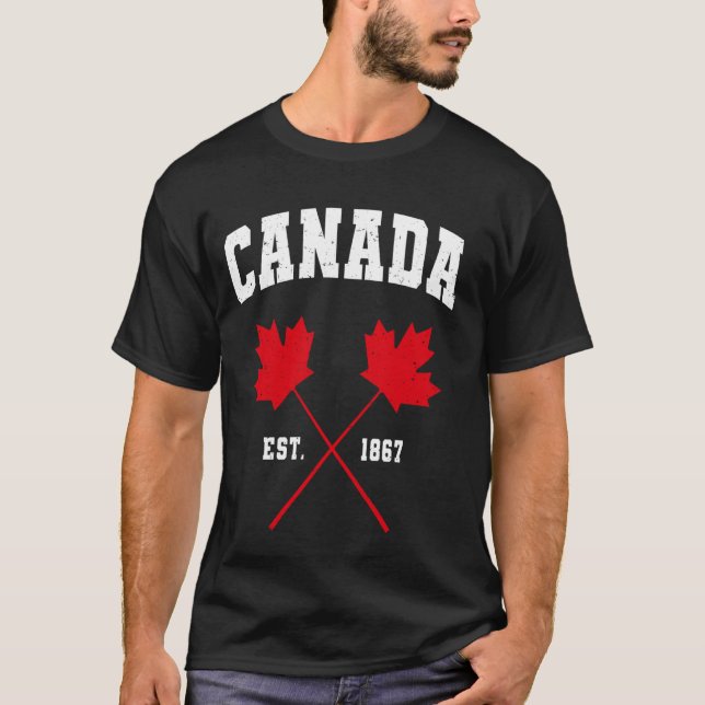 Camiseta Canadian Maple Leaf Canada Est. 1867 (Frente)