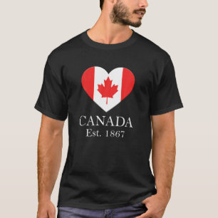 Camiseta Canadian Maple Leaf Heart Flag - Canadá 150 Anos