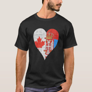 Camiseta Canadian Serbian Flag Heart