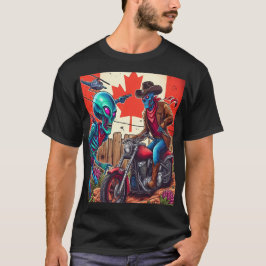 Camiseta Canadian Showdown: Cowboy vs. Alien
