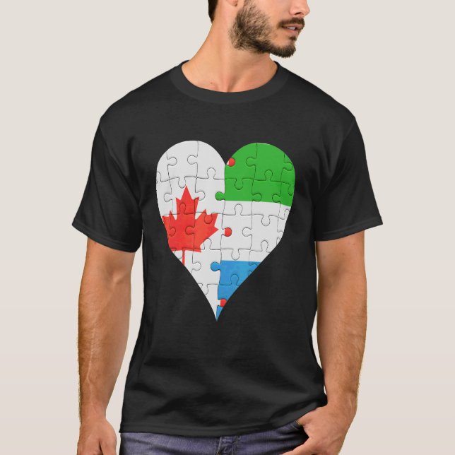 Camiseta Canadian Sierra Leonean Flag Heart (Frente)