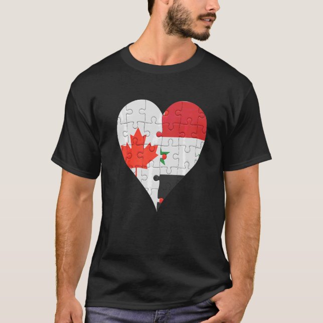 Camiseta Canadian Syrian Flag Heart (Frente)