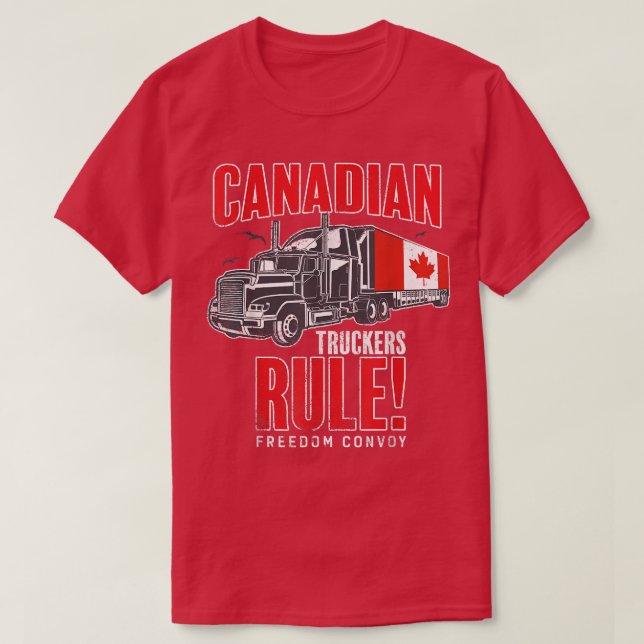 Camiseta Canadian Truckers RuleFreedom Convoy 2022 544  (Frente do Design)