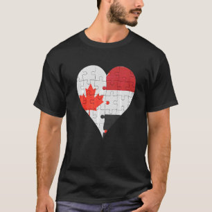 Camiseta Canadian Yemeni Flag Heart