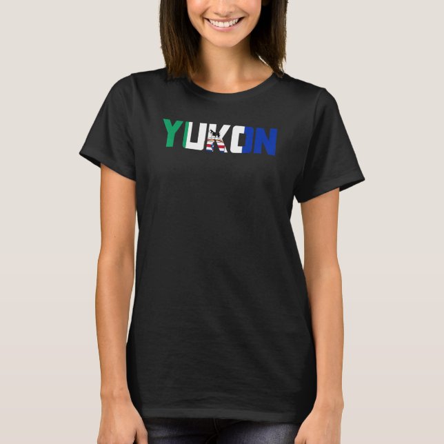 Camiseta Canadian Yukon Territory Flag Proud Canada Husky S (Frente)