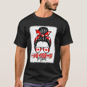 Camiseta Canadiana Mãe Mulheres Canadá Dia Para Mãe Mensage