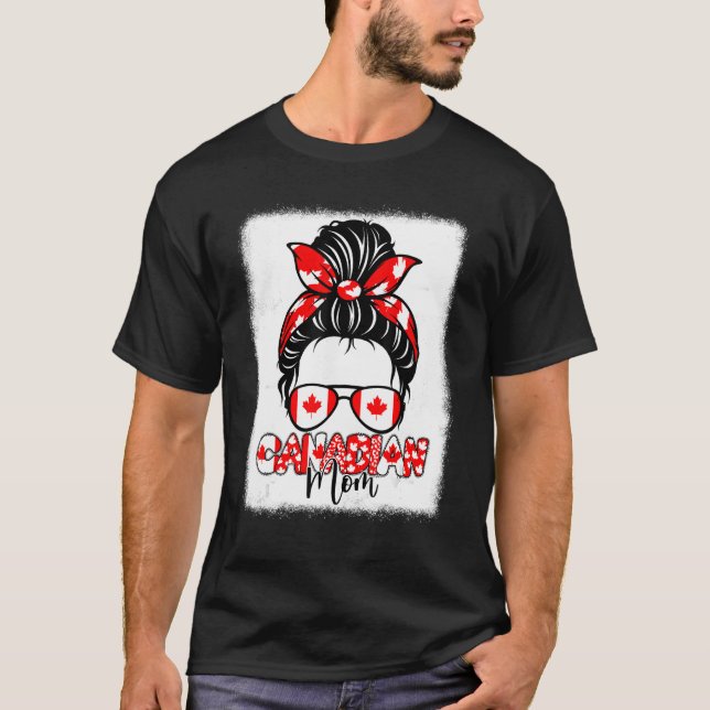 Camiseta Canadiana Mãe Mulheres Canadá Dia Para Mãe Mensage (Frente)