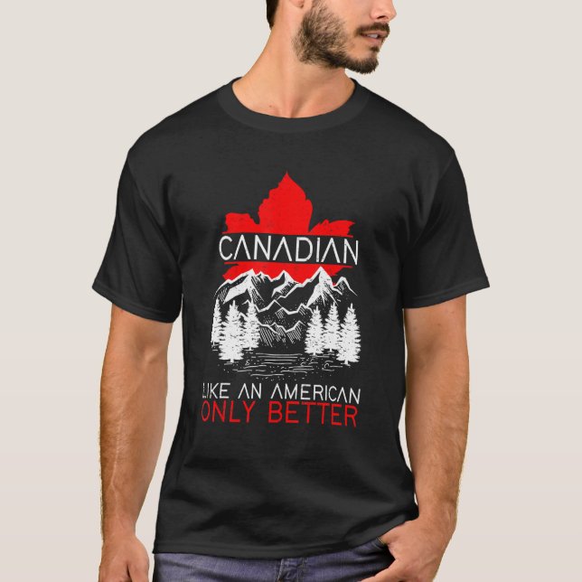 Camiseta Canadiano American Forest Maple Leaf Patriotic Can (Frente)