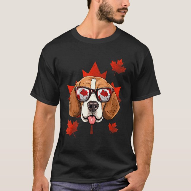 Camiseta Canadiano Beagle Dog Maple Leaf Patriotic Canada F (Frente)