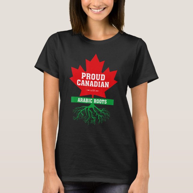 Camiseta Canadiano com raízes árabes - Cidadania canadense  (Frente)
