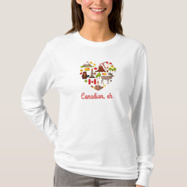 Camiseta Canadiano. Coração canadense.