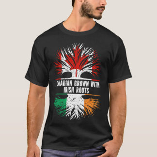Camiseta Canadiano crescido com a bandeira do Irish Roots C