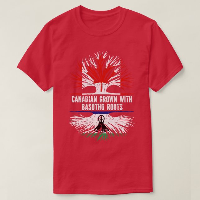 Camiseta Canadiano crescido com base nas raízes canadenses  (Frente do Design)