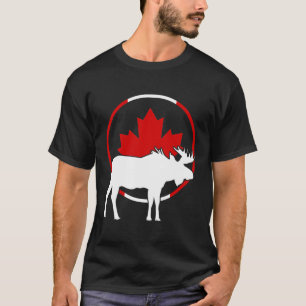 Camiseta Canadiano Flag Maple Leaf Moose Antlers Animal Can
