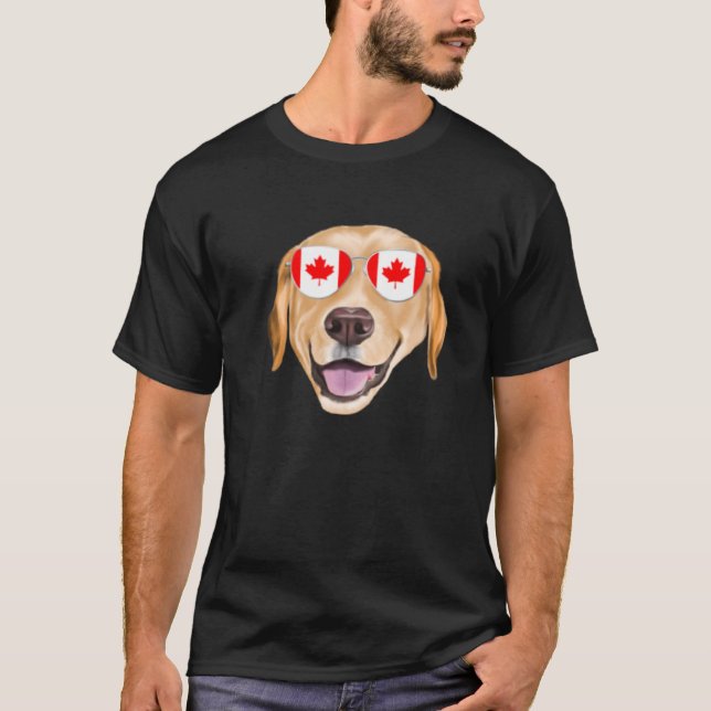 Camiseta Canadiano Flag Yellow Labrador Retriever Dog Canad (Frente)