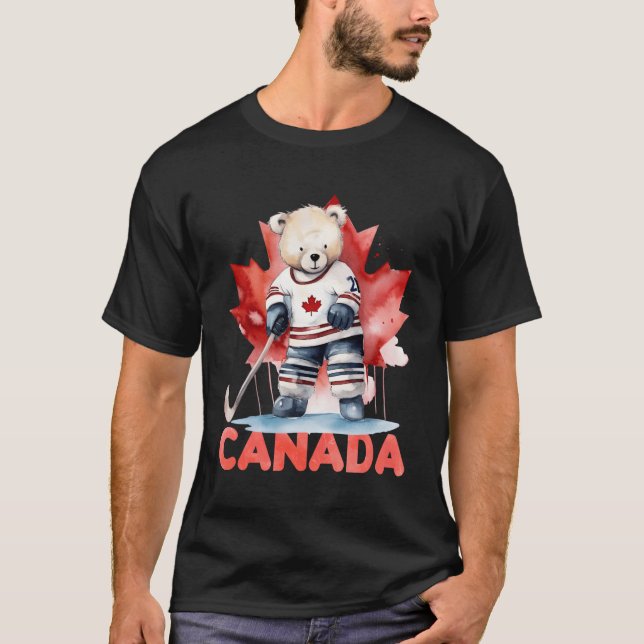 Camiseta Canadiano Hockey Is Maple Leaf Is Canada (Frente)