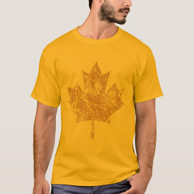 Camiseta Canadiano Maple Leaf Grunge Style CANADA (Frente)