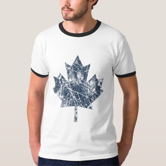 Camiseta Canadiano Maple Leaf Grunge Style CANADA (Frente)