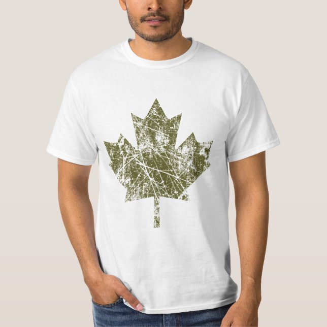 Camiseta Canadiano Maple Leaf Grunge Style CANADA (Frente)