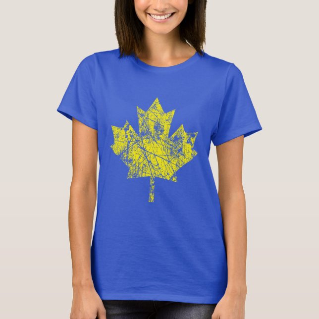 Camiseta Canadiano Maple Leaf Grunge Style CANADA (Frente)
