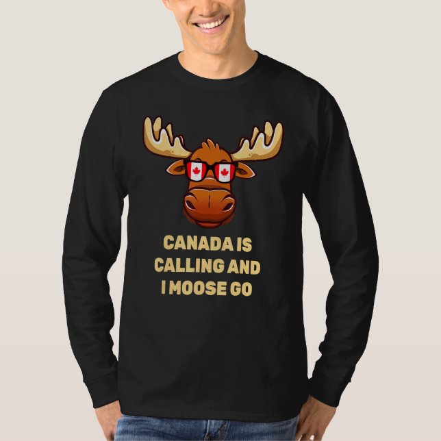 Camiseta Canadiano Moose Canada Flag (Frente)