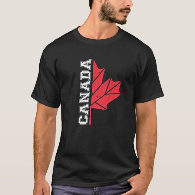 Camiseta Canadiano Orgulho Day Maple Leaf Canada (Frente)