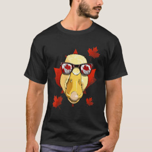 Camiseta Canadiano Pato Mapeado Árvore Folha do Canadá Band