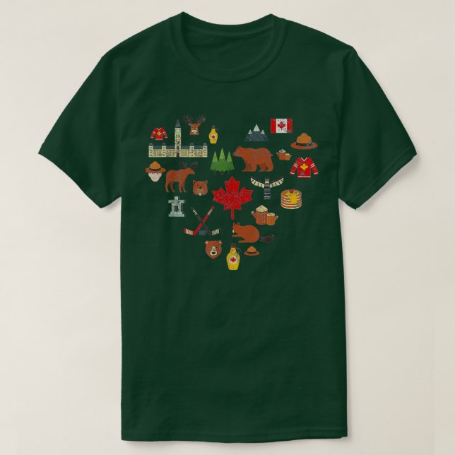 Camiseta Canadiano - Símbolos venosos Canadá Sinalizador Ma (Frente do Design)