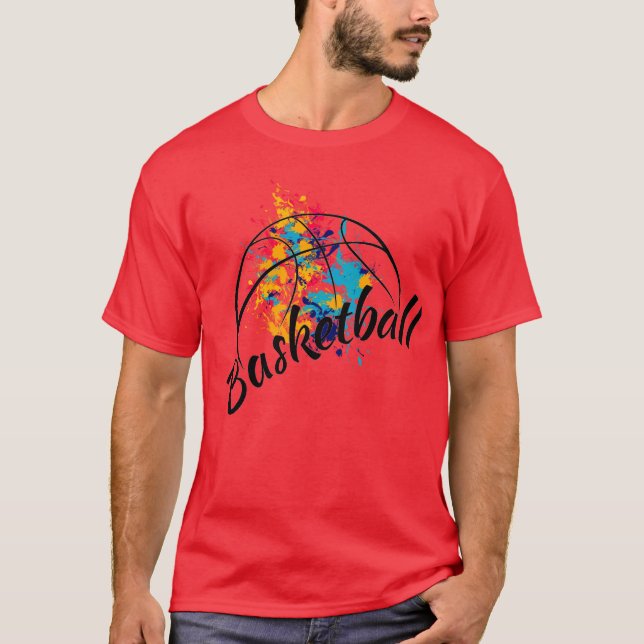 Camiseta Canais de Basquete de Aquarela (Frente)