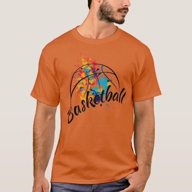 Camiseta Canais de Basquete de Aquarela (Frente)