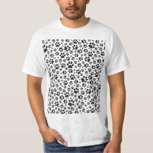 Camiseta Canais de Cachorro Bolinhas Preta e Branca