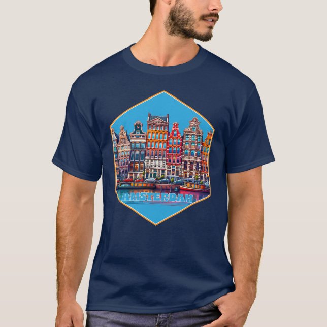 Camiseta Canal Amsterdam Países Baixos Europa (Frente)