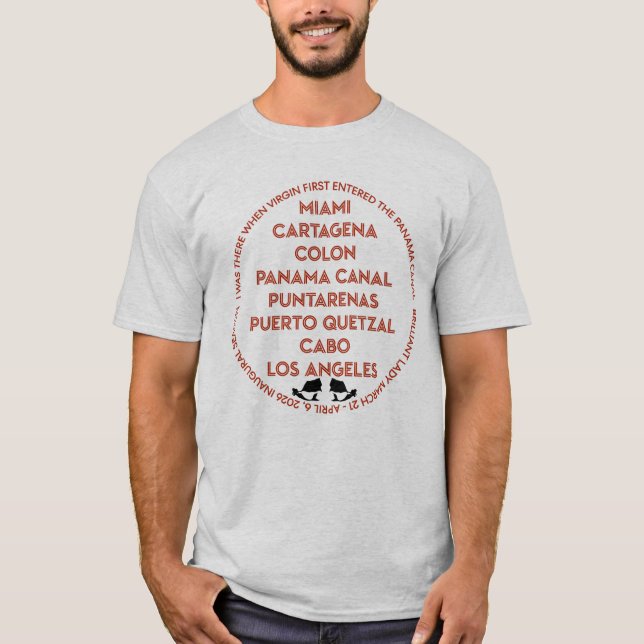 Camiseta Canal de Panamá Primeira Vez Vermelho (Frente)