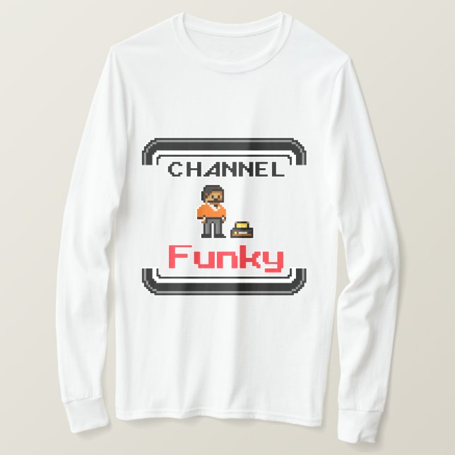 Camiseta Canal Funky Pixel Art (Frente do Design)