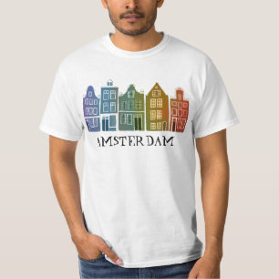 Camiseta Canal House Row Amsterdam Holland Arco-Íris Holand