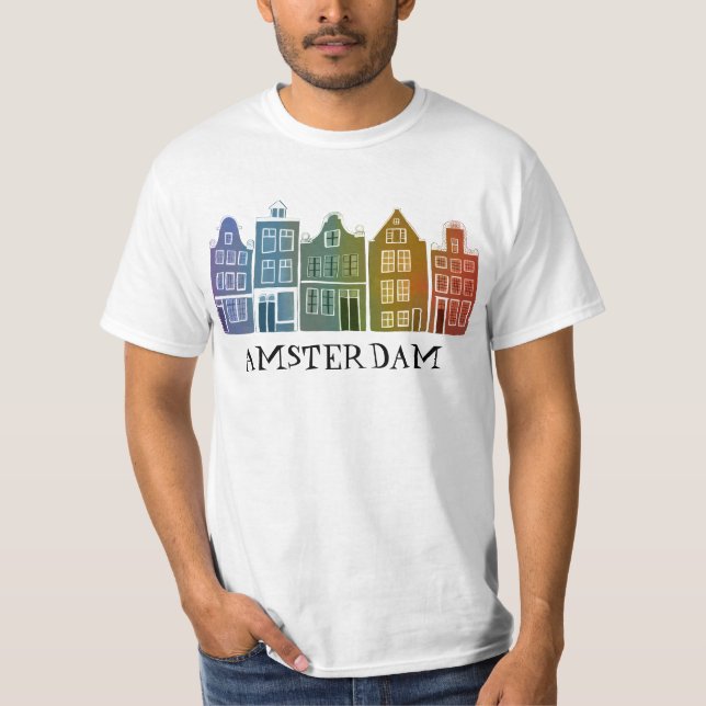 Camiseta Canal House Row Amsterdam Holland Arco-Íris Holand (Frente)