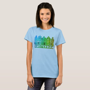 Camiseta Canal House Row Amsterdam Holland Coloração Holand