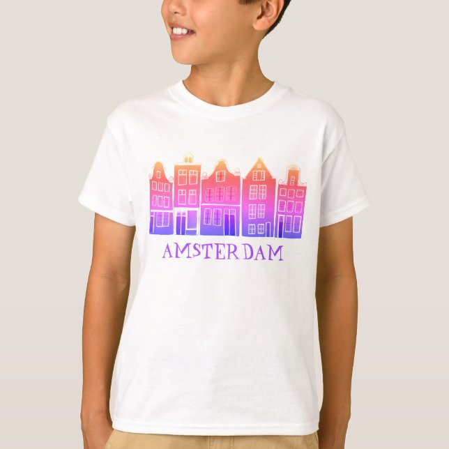 Camiseta Canal House Row Amsterdam Holland Viagem Holandês (Frente)