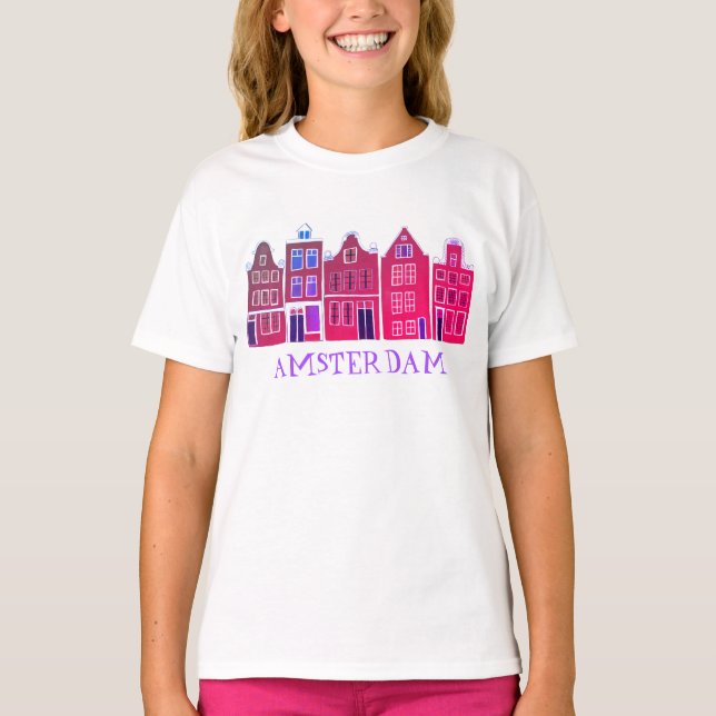 Camiseta Canal House Row Amsterdam Holland Viagem Holandês (Frente)