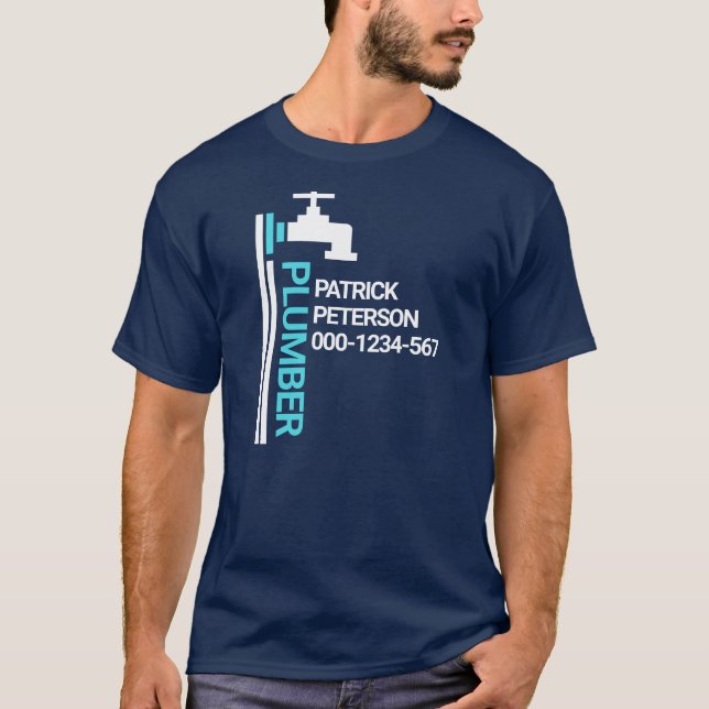 Camiseta Canalização de Linha de Tubo Faucet (Frente)