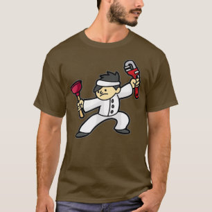 Camiseta Canalização    NinjaPlumber Pipe Wrench