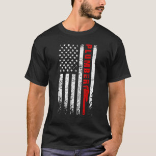 Camiseta Canalizador EUA Flag Pipe Wrench Comerciante canal