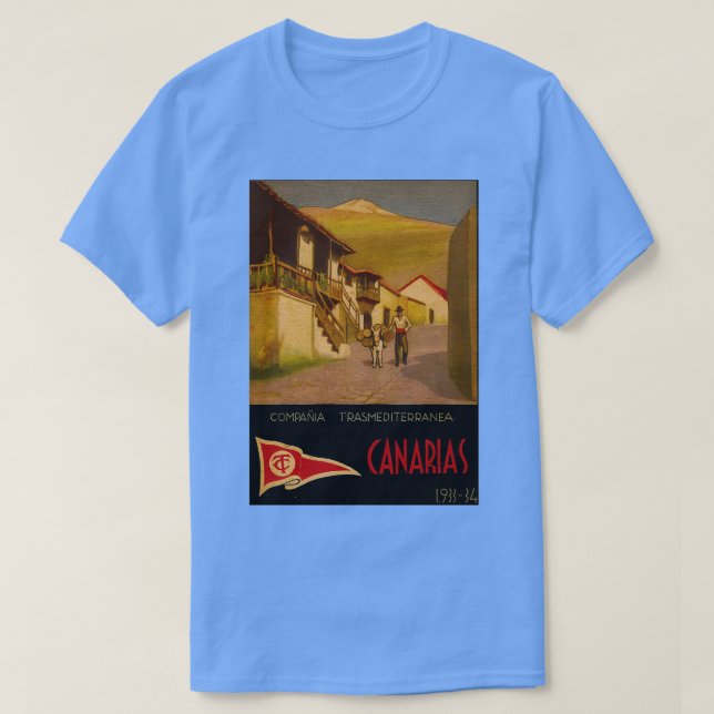 Camiseta Canarias viagens vintage poster (Frente do Design)