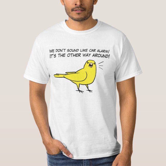 Camiseta Canário CONTRA o alarme (Frente)