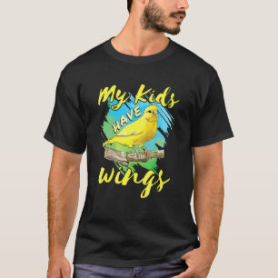Camiseta Canário Pet Bird Finch Mãe Pai Meus Filhos Têm A