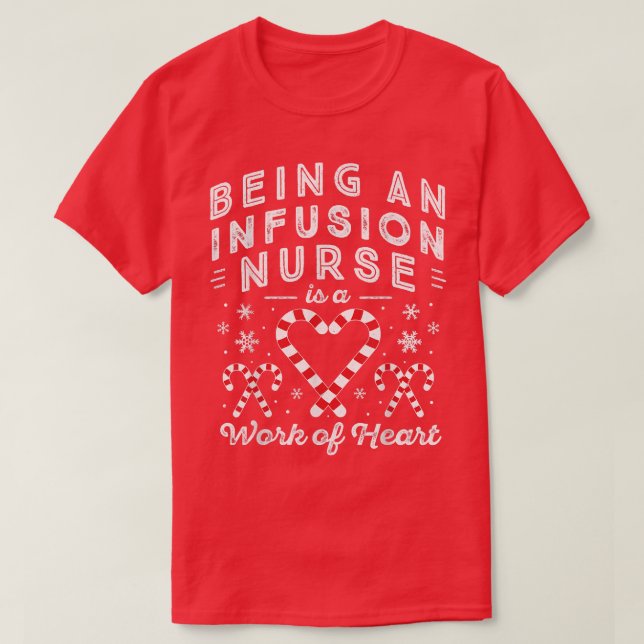 Camiseta Canas de Natal Trabalham Coração Mulheres NP Infus (Frente do Design)