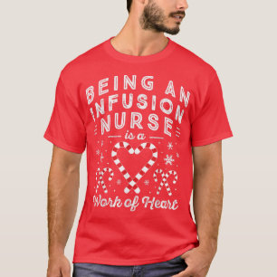 Camiseta Canas de Natal Trabalham Coração Mulheres NP Infus