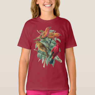 Camiseta Canaviais Coloridos e Folhas Verdes