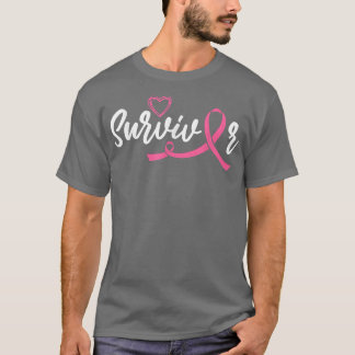 Camiseta Cance de Fita Rosa de Sobrevivência do Cancer da M