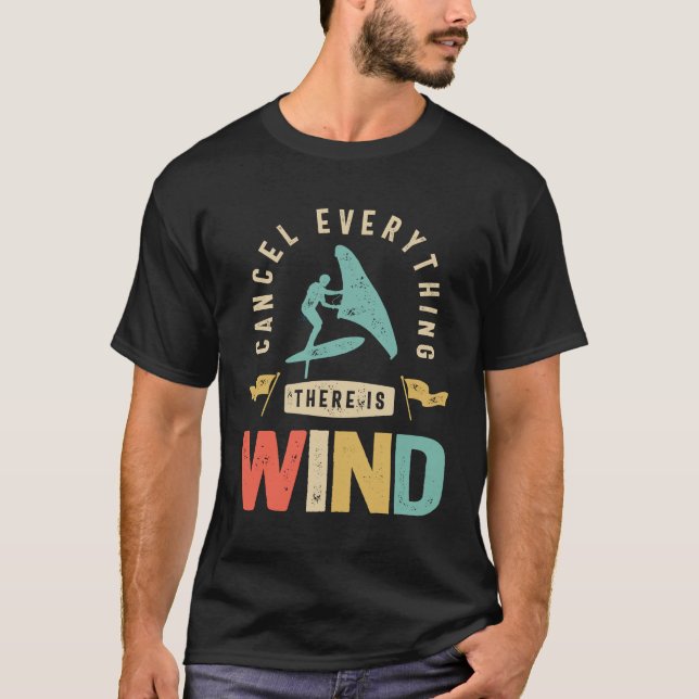 Camiseta Cancelar tudo que há vento - Wing Foil (Frente)